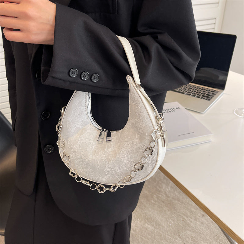 Fashionable Velvet Flower Carrying Shoulder Bag