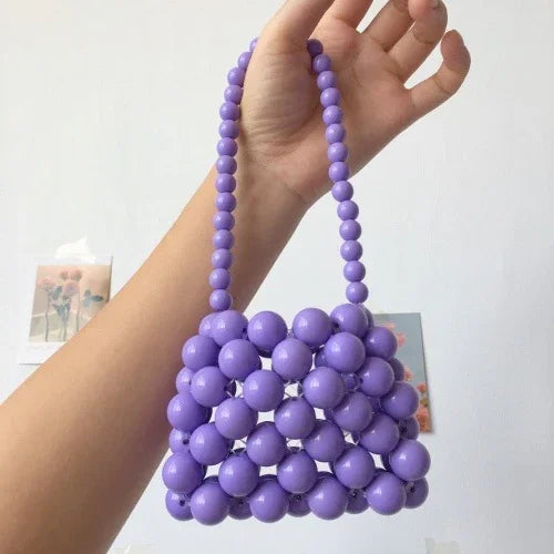 Beaded Bag Woven Pearl Bag Diagonal Mini Bag