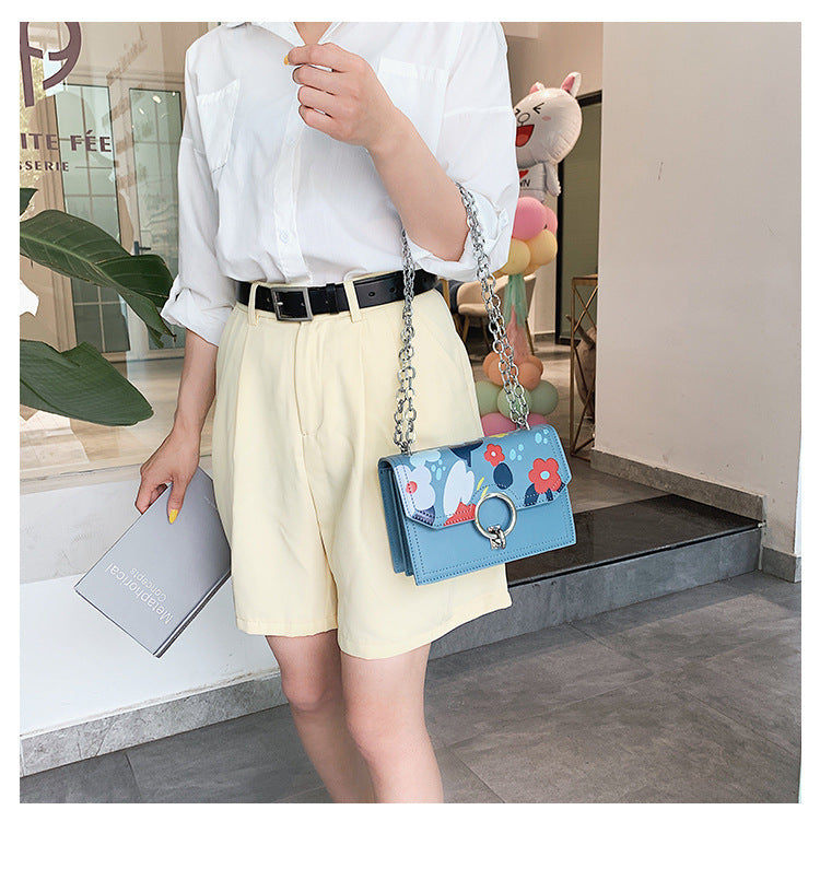 Flower Printing Chain Bag