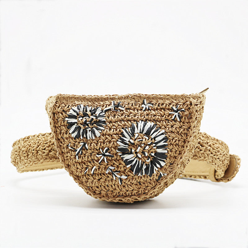 Flower Waist Bag Straw Woven Bag Catwalk New Style