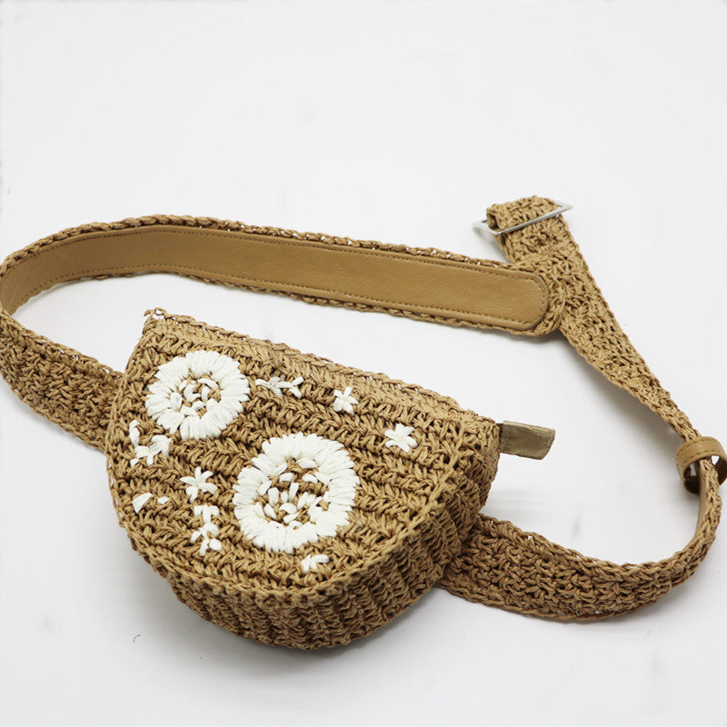 Flower Waist Bag Straw Woven Bag Catwalk New Style