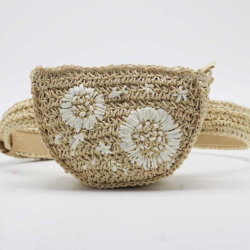 Flower Waist Bag Straw Woven Bag Catwalk New Style