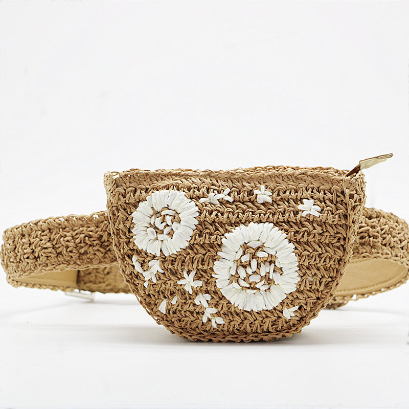 Flower Waist Bag Straw Woven Bag Catwalk New Style