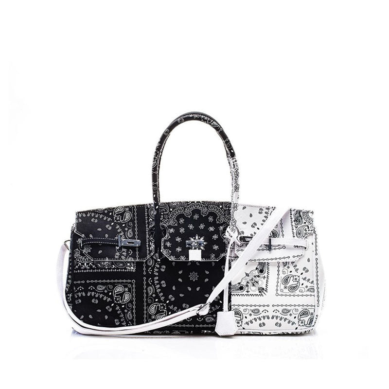 Canvas Cashew Flower Bag Stitching Handbag Messenger Bag