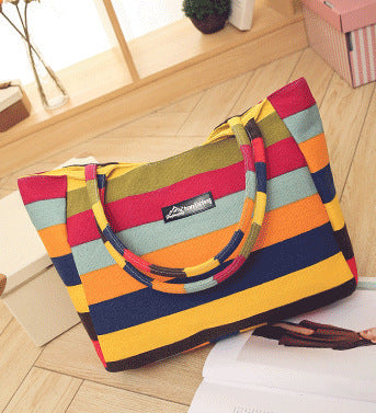 New Style Flower Large-Capacity Beach Flower Cloth Bag Fashion Hot Mom Travel Canvas Flower Bag
