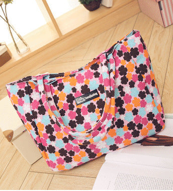 New Style Flower Large-Capacity Beach Flower Cloth Bag Fashion Hot Mom Travel Canvas Flower Bag