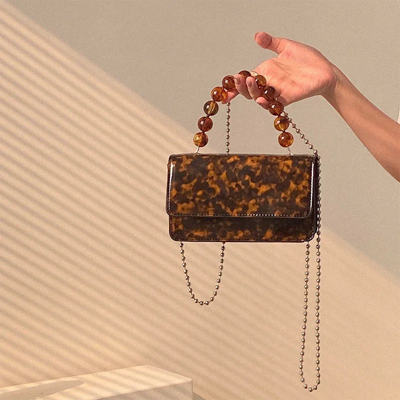 Vintage Beaded Chain Crossbody Bag