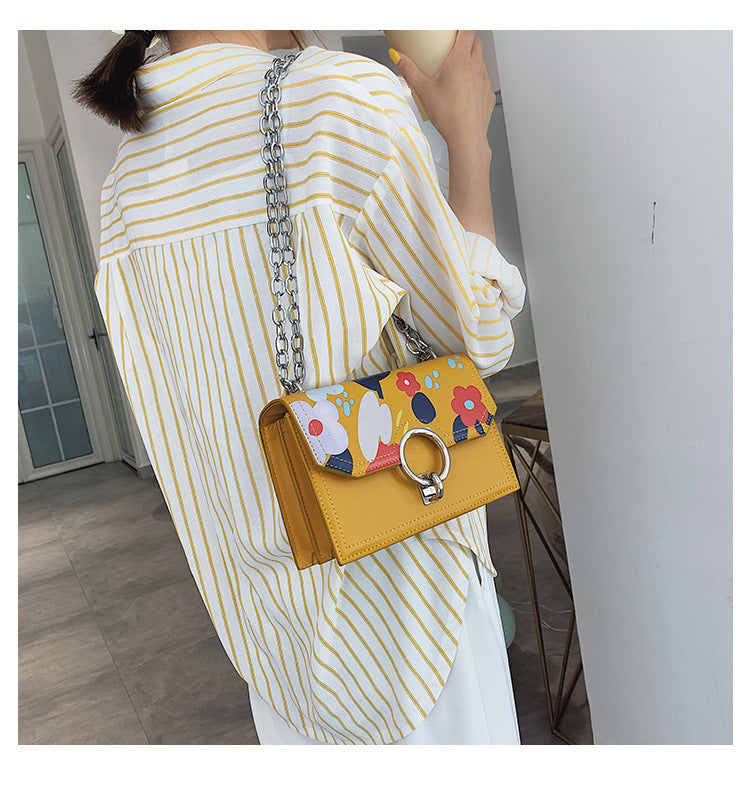 Flower Printing Chain Bag