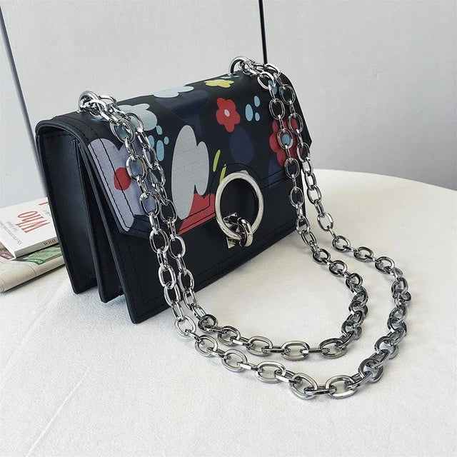 Flower Printing Chain Bag