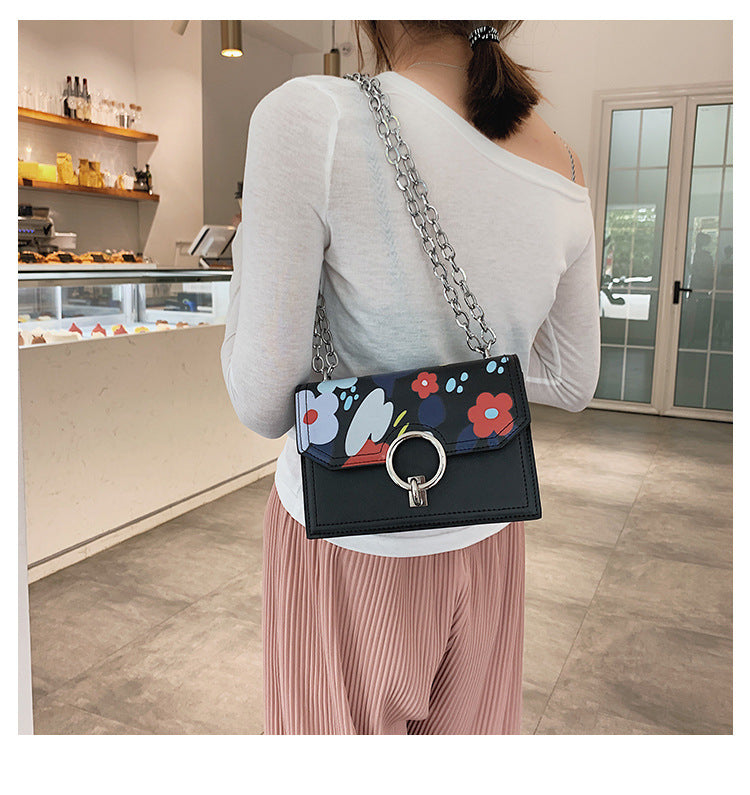 Flower Printing Chain Bag