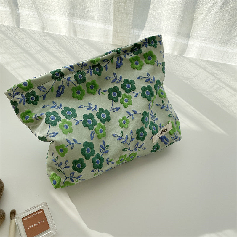 Pastoral Style French Artistic Flower Cosmetic Bag