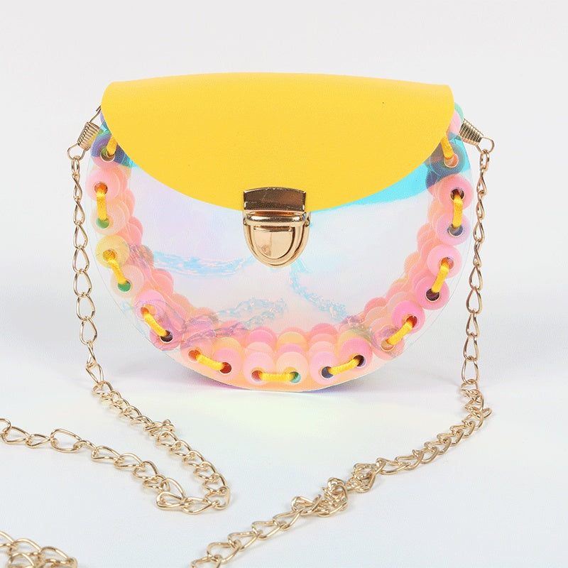 Handmade DIY Toy Colorful Princess Beaded Bag Girl Bag Manual Puzzle Wear Bead Assembling Material Package