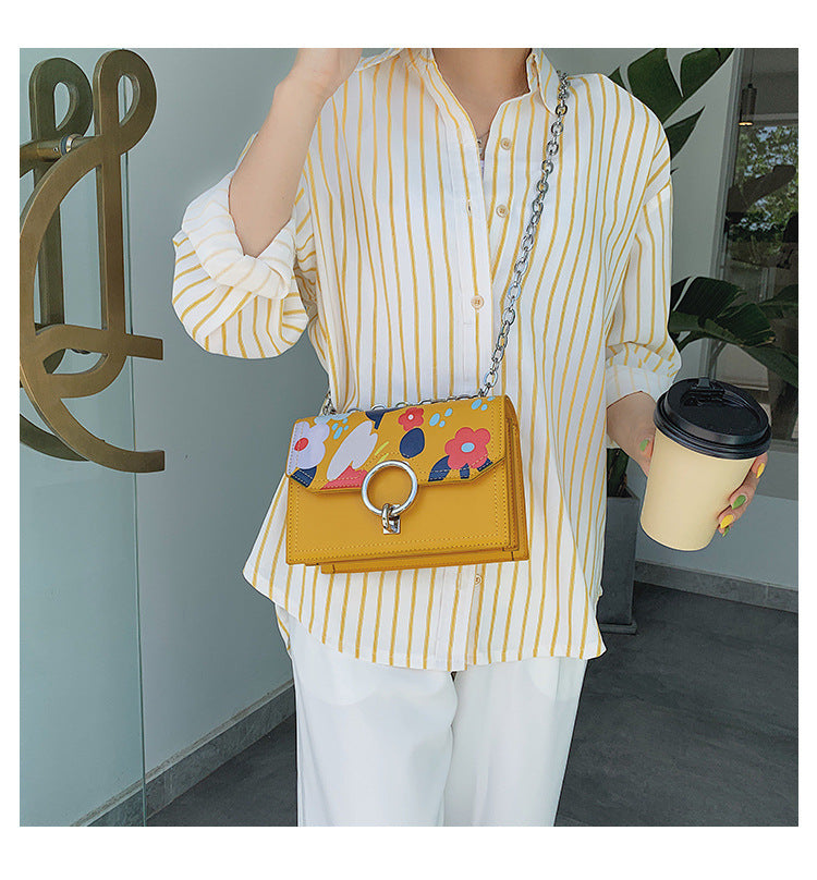 Flower Printing Chain Bag