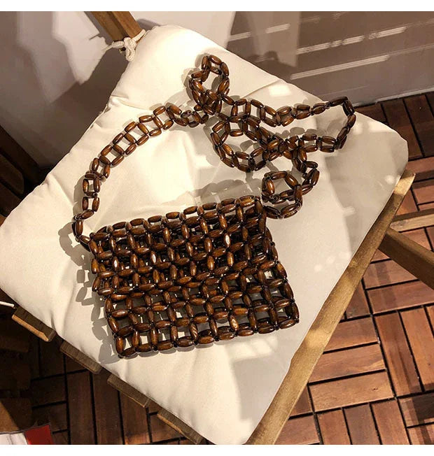 Hollow Beaded Crossbody Bag