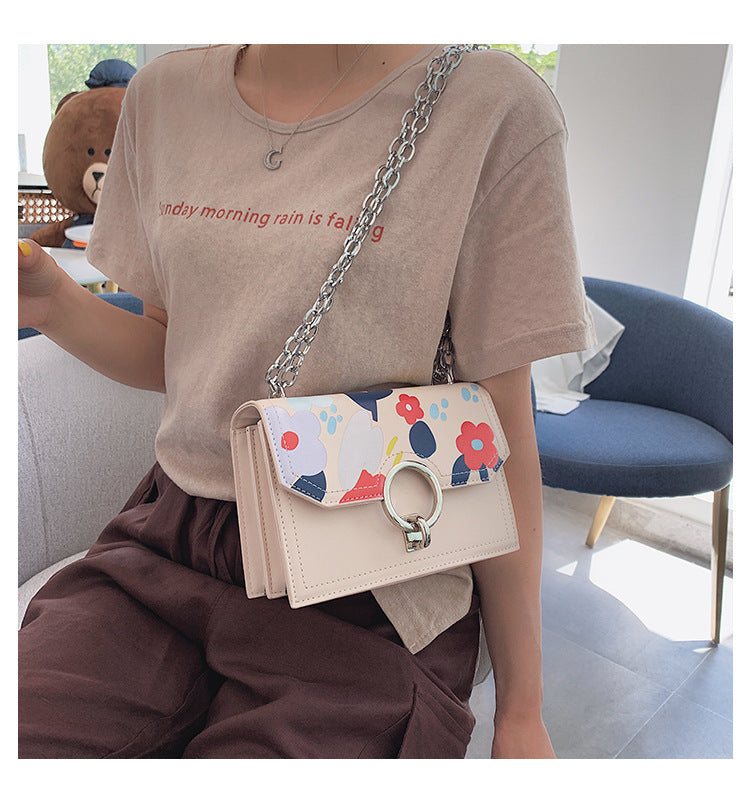 Flower Printing Chain Bag