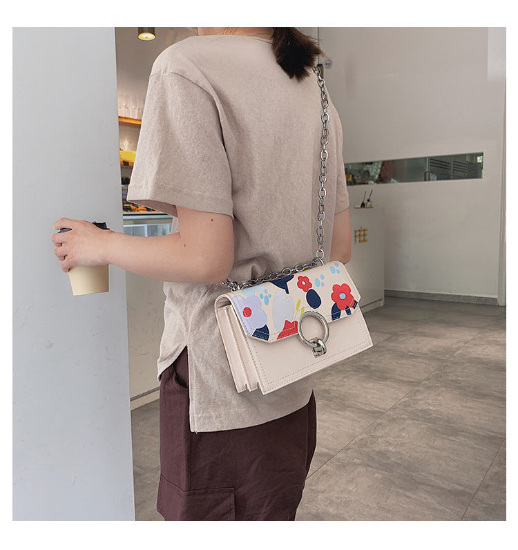 Flower Printing Chain Bag