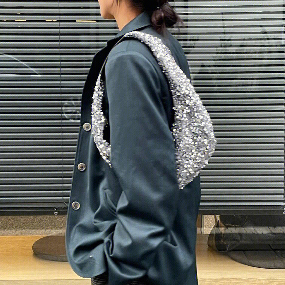 Netflix With Fashionable And Versatile Ultra-shiny Sequins Beaded Goose Egg Bag