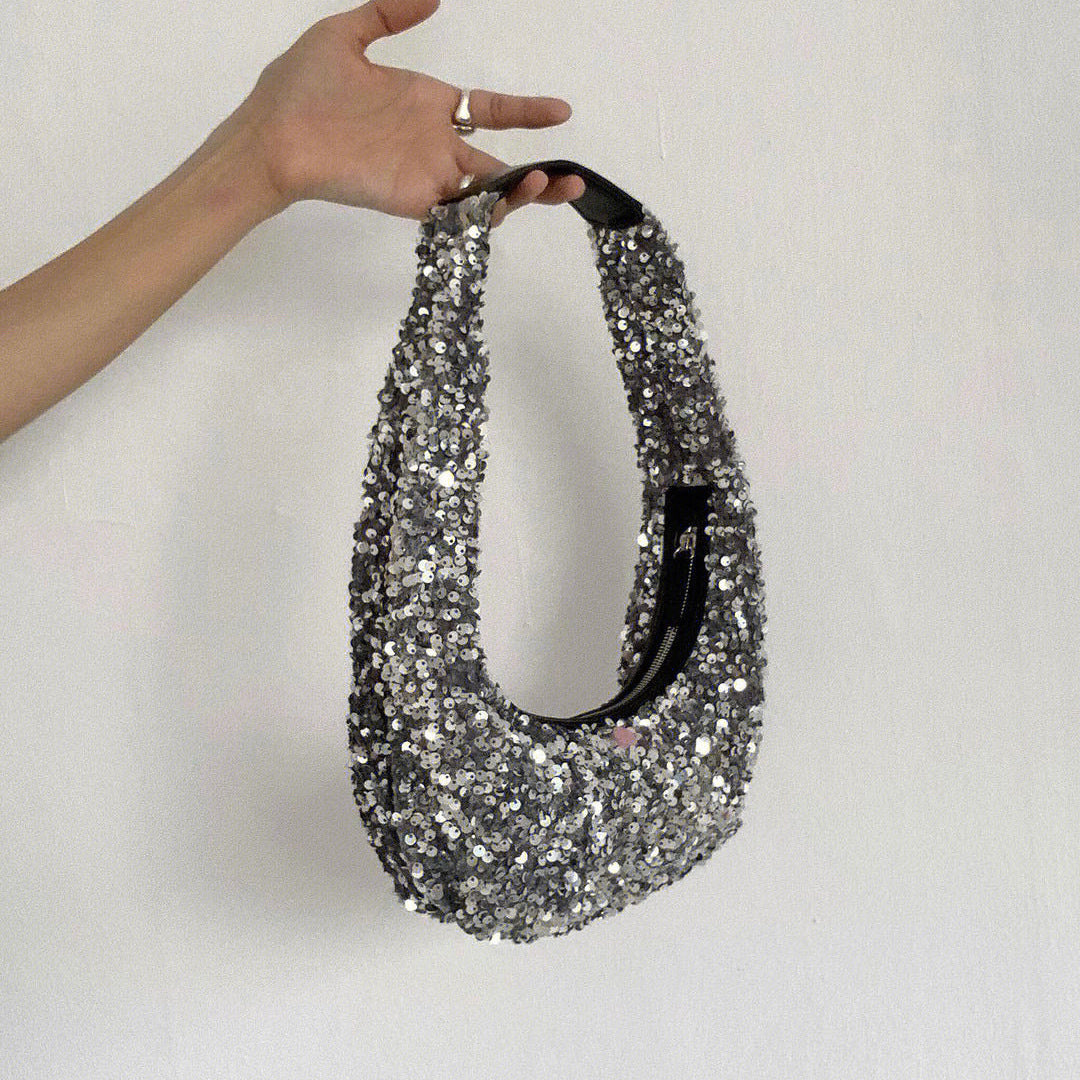 Netflix With Fashionable And Versatile Ultra-shiny Sequins Beaded Goose Egg Bag