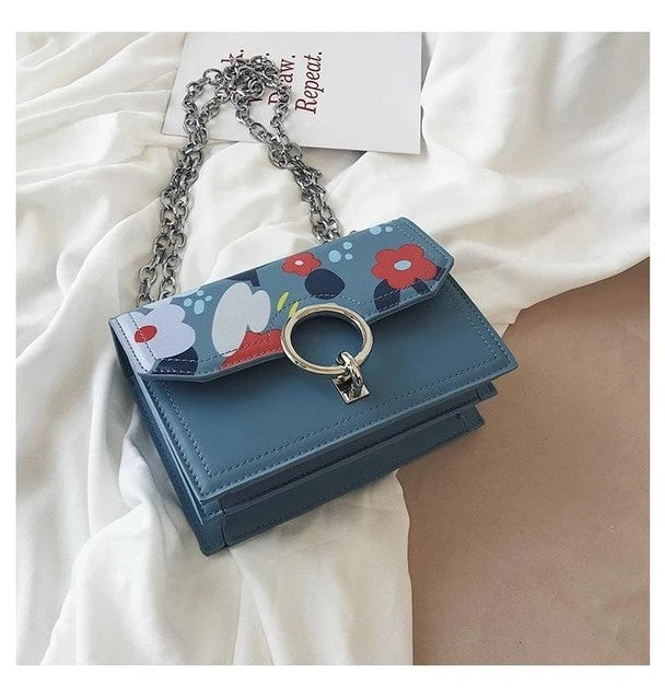 Flower Printing Chain Bag
