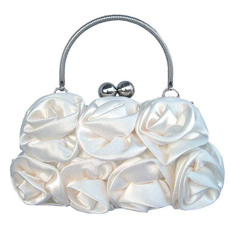 Ladies Portable Satin Flower Evening Bag