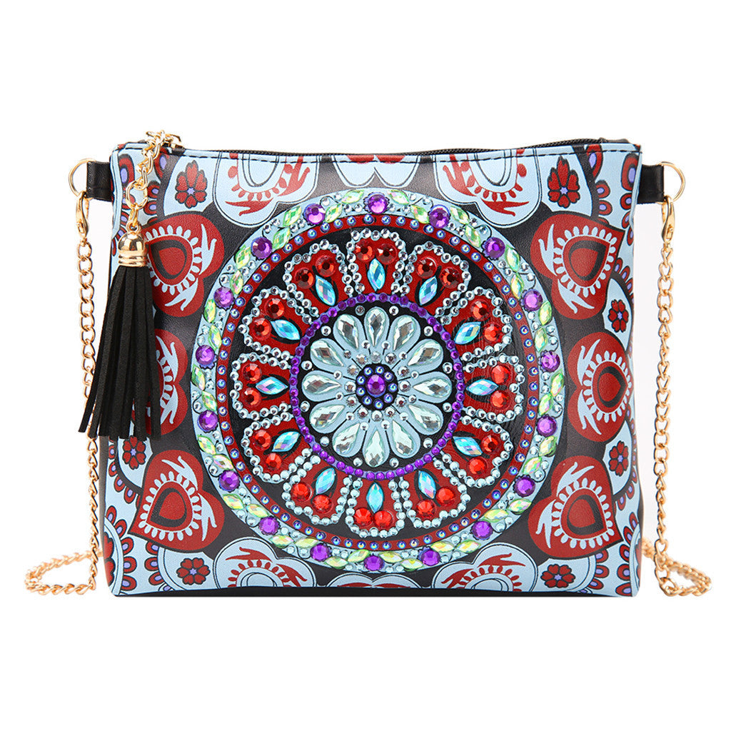 Diamond Painting Handbag Women's Backpack Cosmetic Bag Datura Flower Flower Style