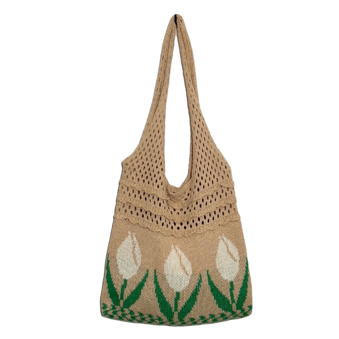 Flower Tulip Vintage Knitted Shoulder Bag