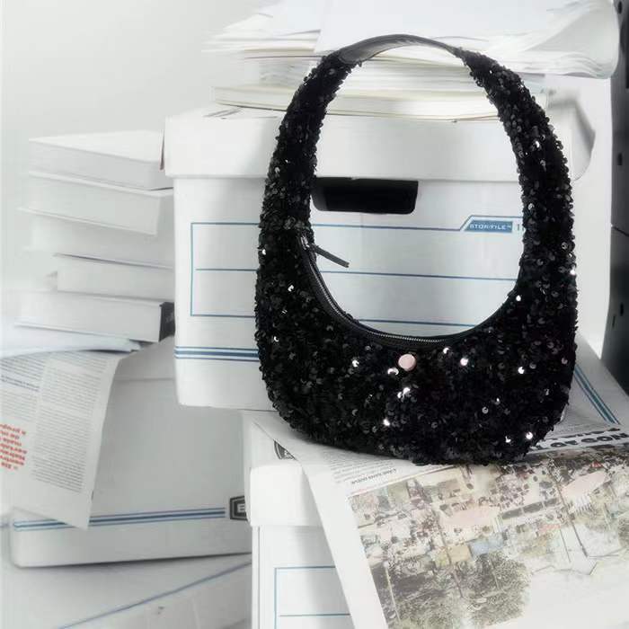 Netflix With Fashionable And Versatile Ultra-shiny Sequins Beaded Goose Egg Bag