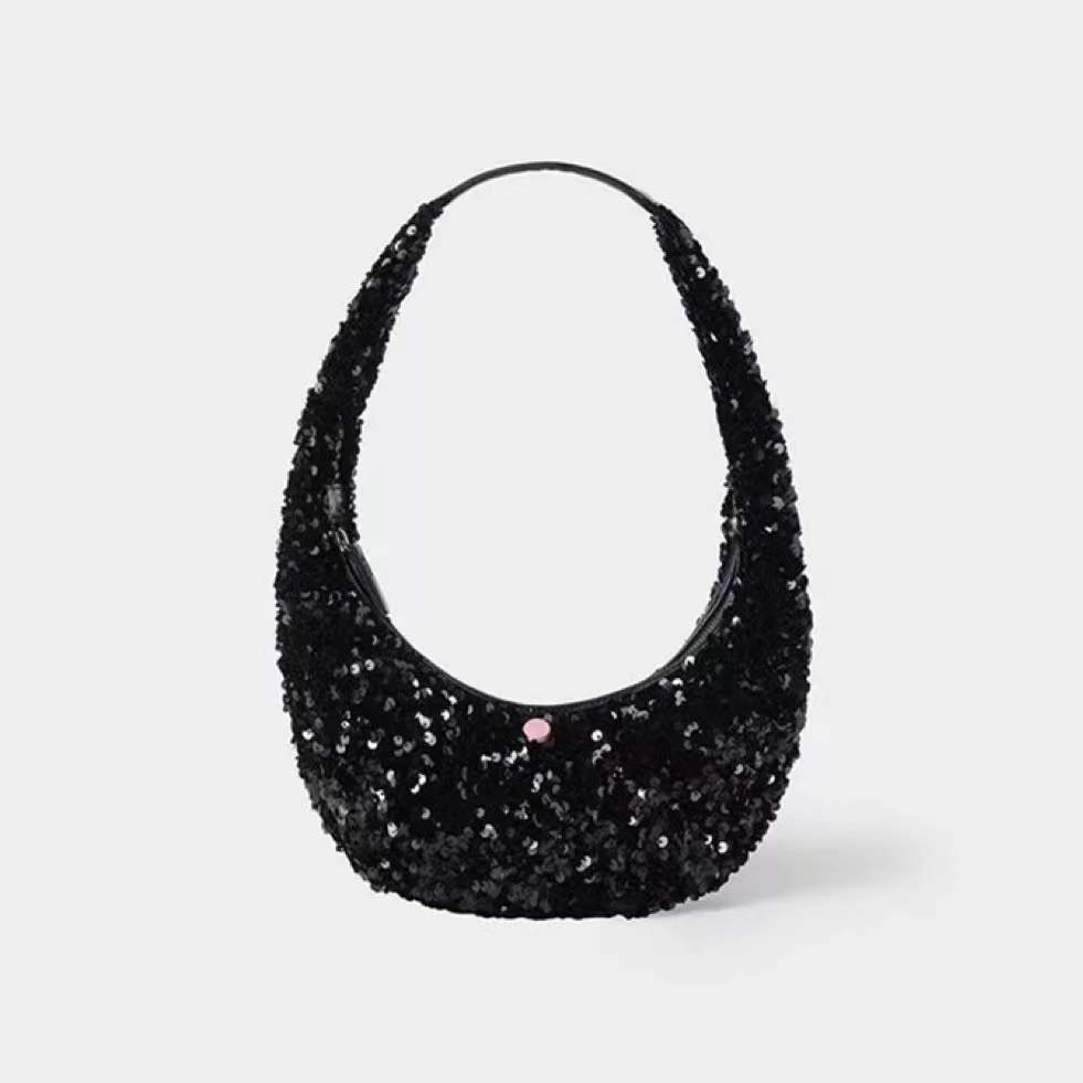 Netflix With Fashionable And Versatile Ultra-shiny Sequins Beaded Goose Egg Bag