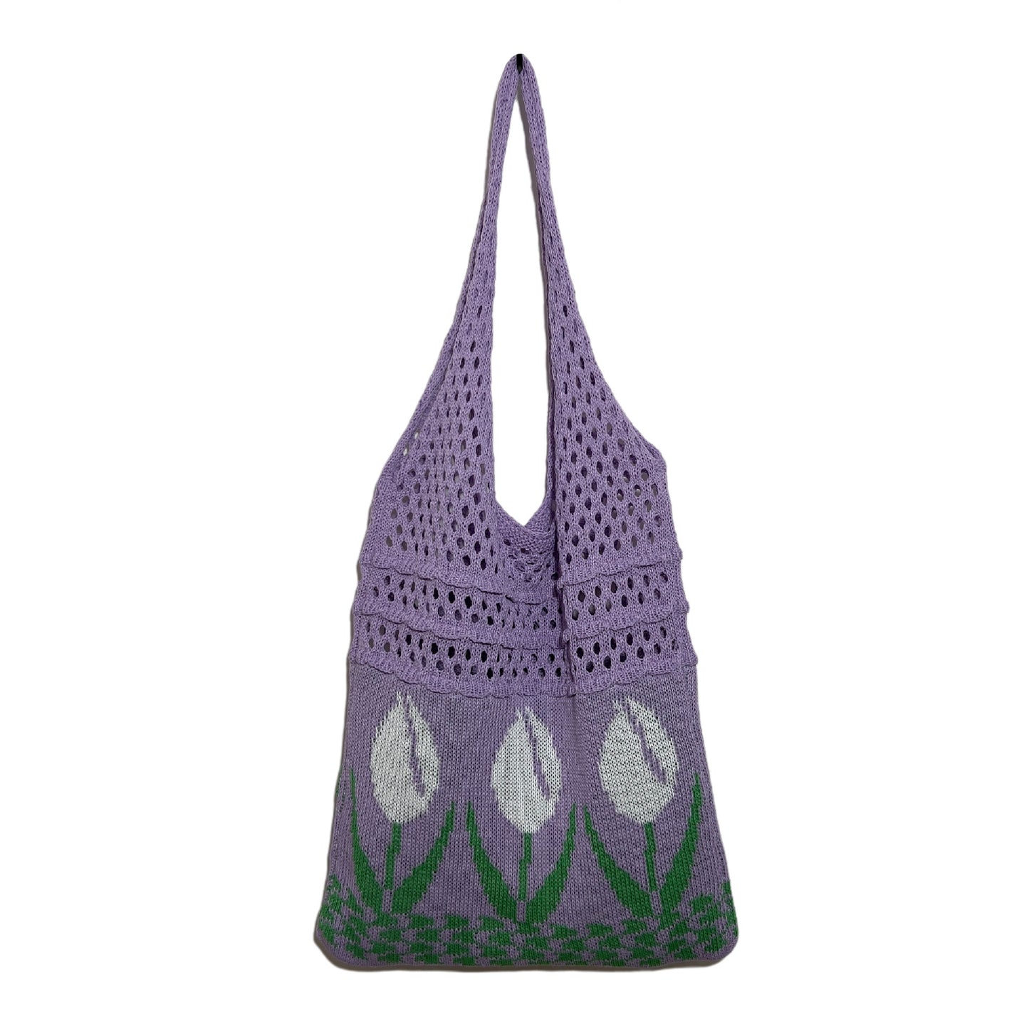 Flower Tulip Vintage Knitted Shoulder Bag