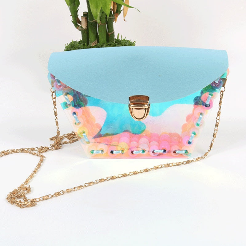 Handmade DIY Toy Colorful Princess Beaded Bag Girl Bag Manual Puzzle Wear Bead Assembling Material Package