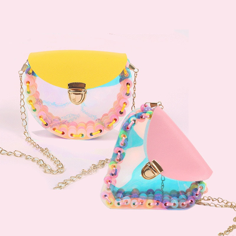 Handmade DIY Toy Colorful Princess Beaded Bag Girl Bag Manual Puzzle Wear Bead Assembling Material Package