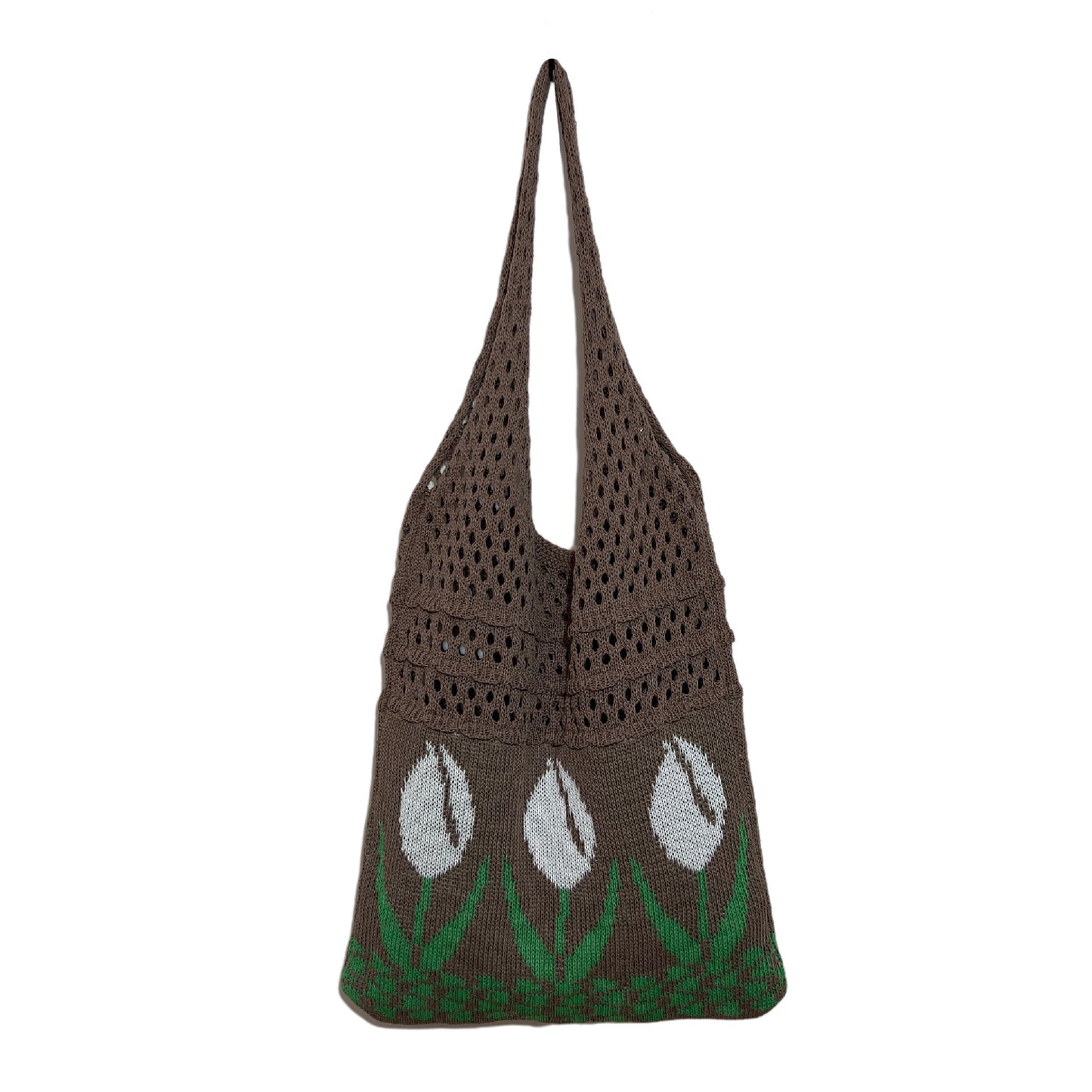 Flower Tulip Vintage Knitted Shoulder Bag