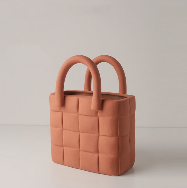 Creative Handbag Bag Vase Morandi Ceramic Flower