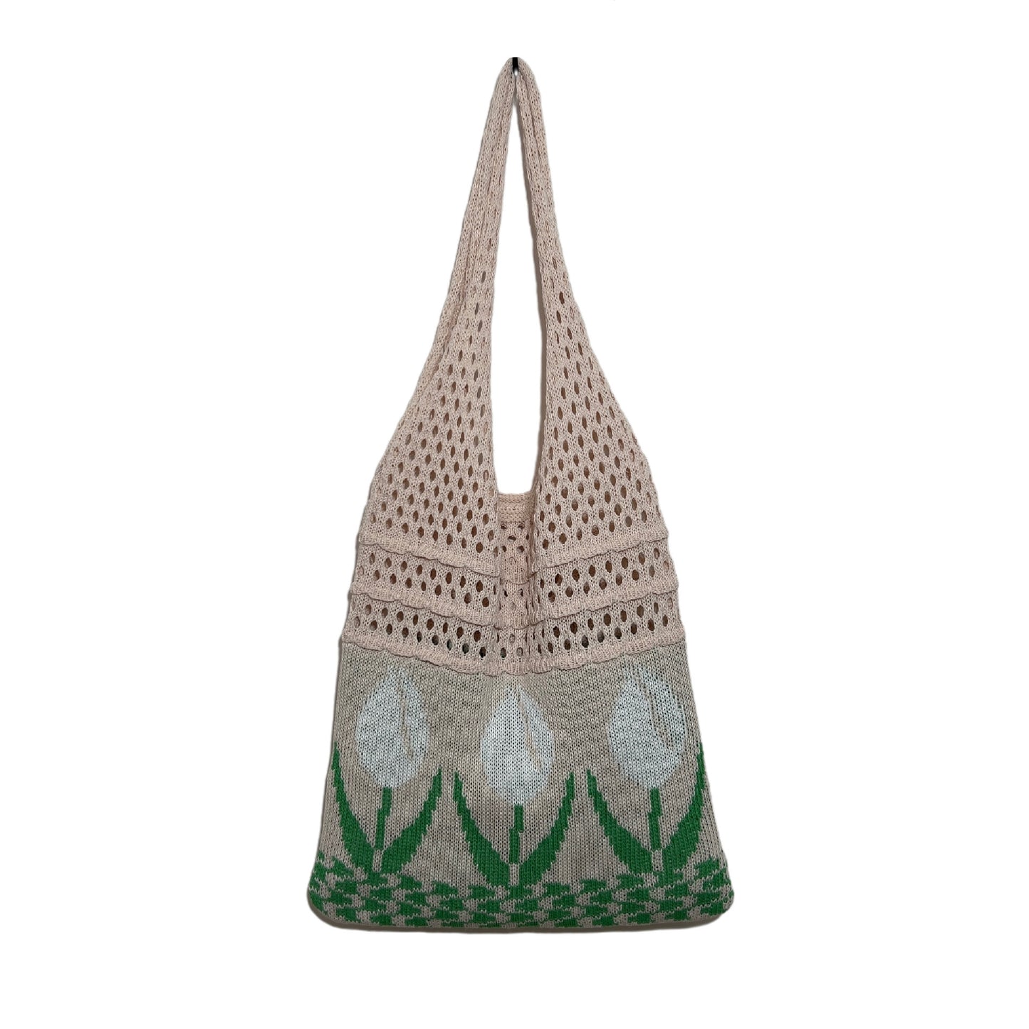 Flower Tulip Vintage Knitted Shoulder Bag