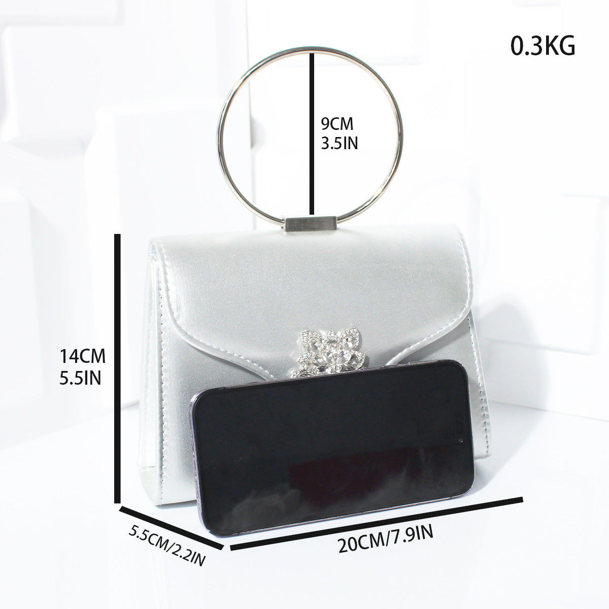 Fashion Rhinestone Small Flower Dinner Bag Handbag