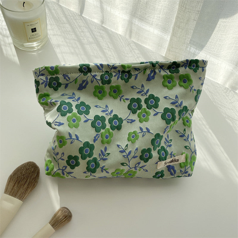 Pastoral Style French Artistic Flower Cosmetic Bag