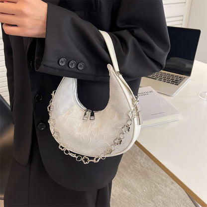 Fashionable Velvet Flower Carrying Shoulder Bag