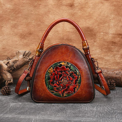 Literary Handbag National Wind Flower Shell Bag Shoulder Diagonal Bag