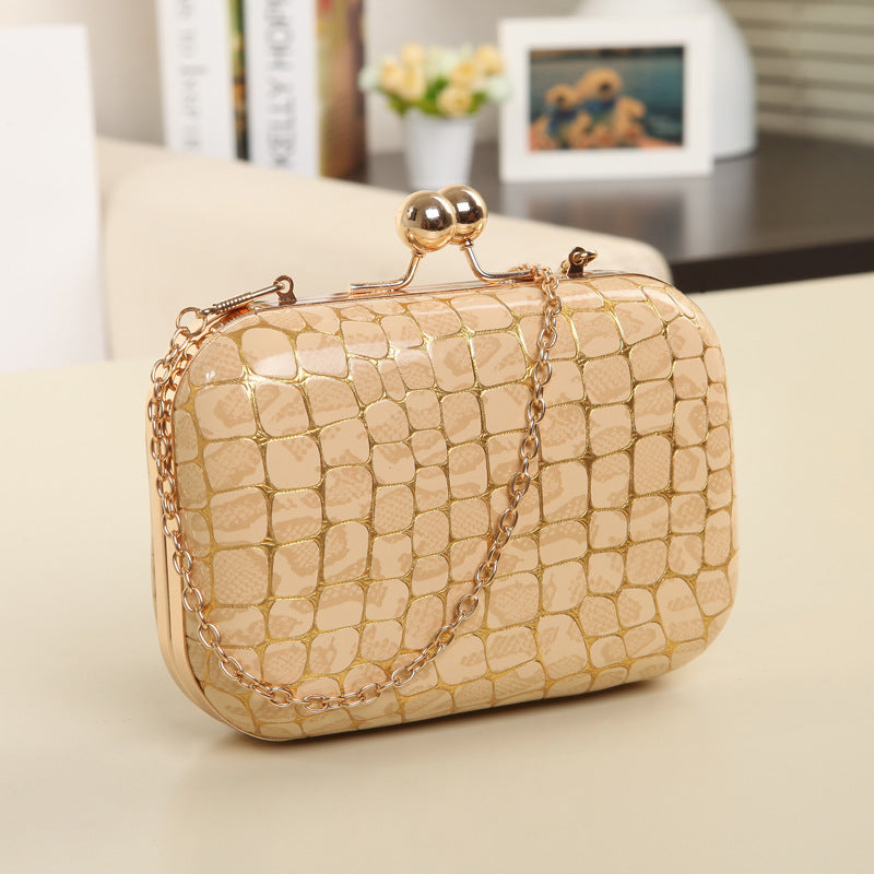 Stone Double Mini Beaded Clip Bag
