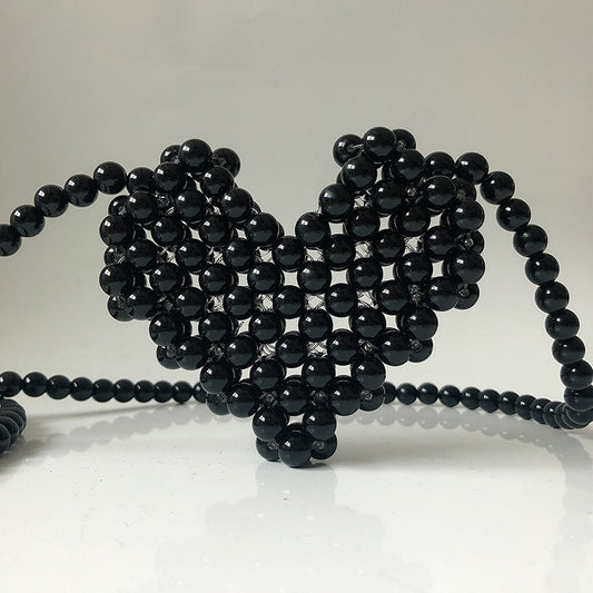 Mini Color Transparent Handmade Beaded Bag Imitation Pearl One-shoulder Diagonal