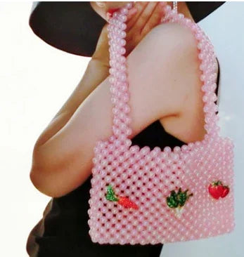 Carrot Cabbage Beaded Crossbody Bag
