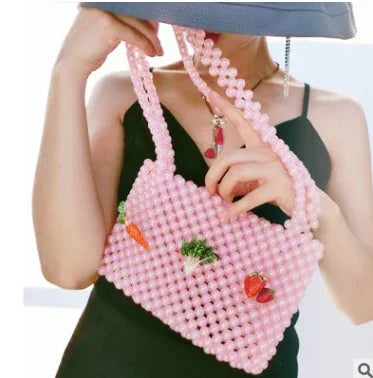 Carrot Cabbage Beaded Crossbody Bag