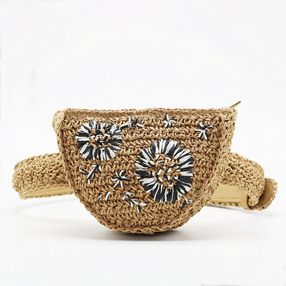 Flower Waist Bag Straw Woven Bag Catwalk New Style