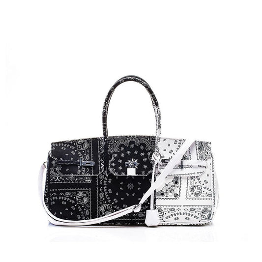 Canvas Cashew Flower Bag Stitching Handbag Messenger Bag