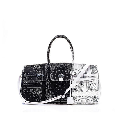 Canvas Cashew Flower Bag Stitching Handbag Messenger Bag