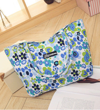 New Style Flower Large-Capacity Beach Flower Cloth Bag Fashion Hot Mom Travel Canvas Flower Bag