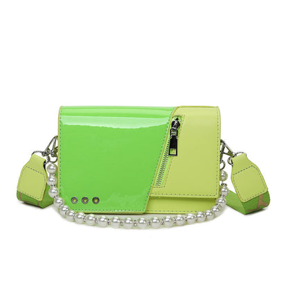 Beaded Wide Shoulder Strap Portable Small Square Bag