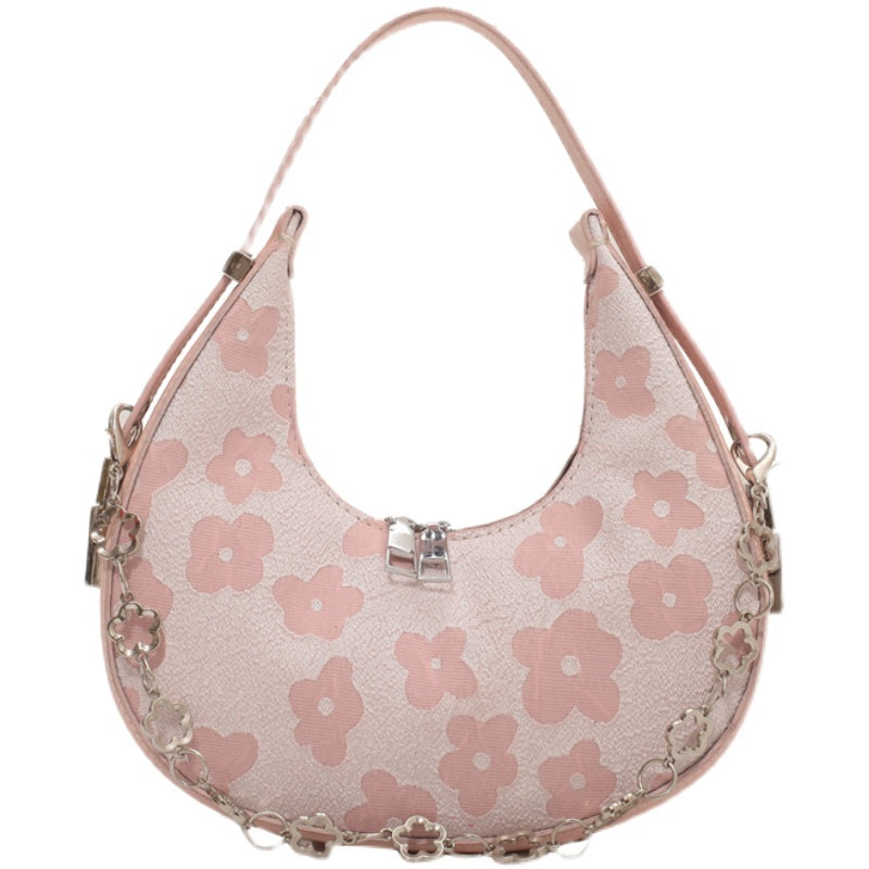 Fashionable Velvet Flower Carrying Shoulder Bag