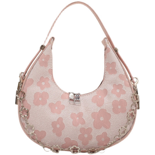 Fashionable Velvet Flower Carrying Shoulder Bag