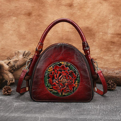 Literary Handbag National Wind Flower Shell Bag Shoulder Diagonal Bag